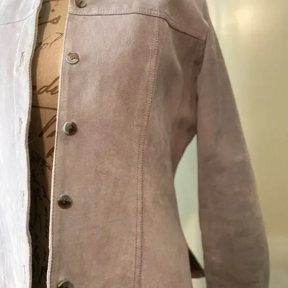 NWOT Vintage Ami Alexandre Matiussi Small grey genuine leather jacket for women - Picture 2 of 5